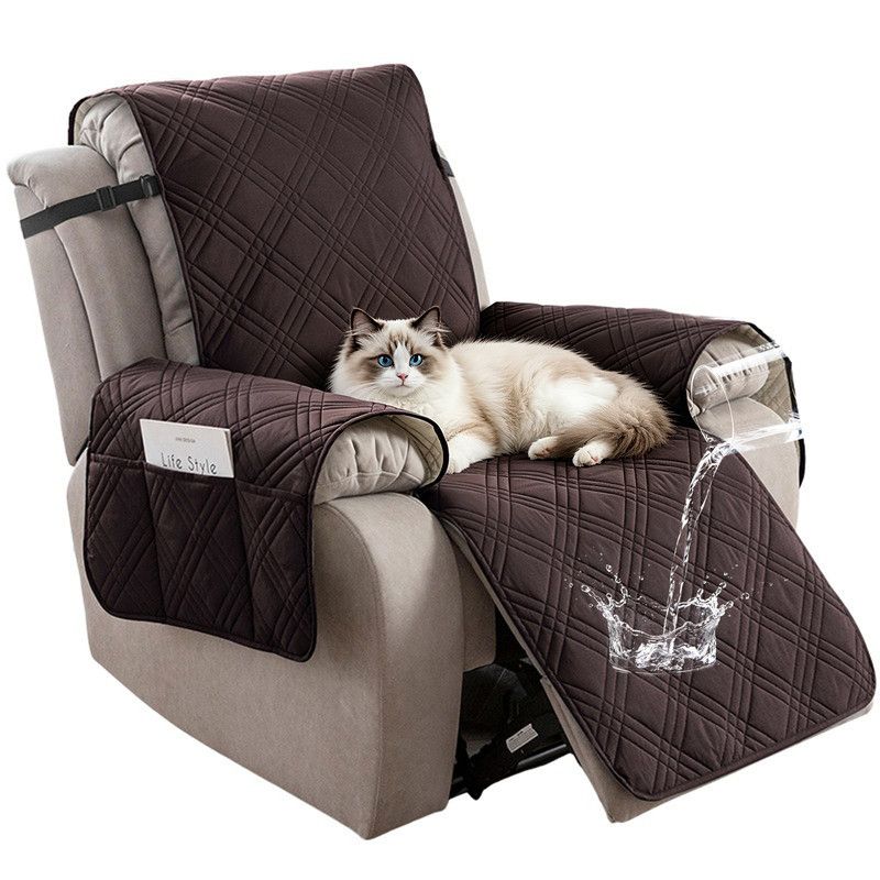 100% Waterproof Triple-Line Quilted Single Armchair Cushion, Non-Slip, Scratch-Resistant, Adjustable - V1265-AU-102-QIAOKELI-L