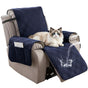 100% Waterproof Triple-Line Quilted Single Armchair Cushion, Non-Slip, Scratch-Resistant, Adjustable - Navy-L V1265-AU-102-ZANGQING-L