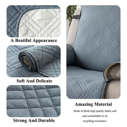 100% Waterproof Triple-Line Quilted Single Armchair Cushion, Non-Slip, Scratch-Resistant, Adjustable - Brown-L V1265-AU-102-ZONG-L