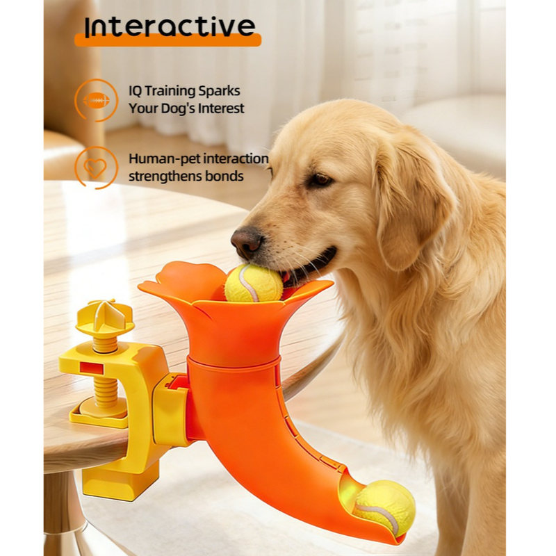 Automatic Pet Ball Launcher, Tennis Ball Launcher, Interactive Pet Toy to Keep Your Pet Entertained - Red V1265-AU-103-HONG