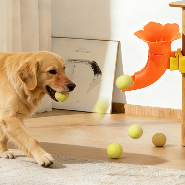 Automatic Pet Ball Launcher, Tennis Ball Launcher, Interactive Pet Toy to Keep Your Pet Entertained - Red V1265-AU-103-HONG