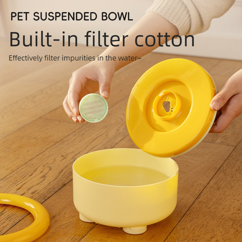 Anti-Splash Floating Pet Water Bowl, 1500ml Large Capacity, Tip-Proof and Chin-Dry Design - Blue V1265-AU-105-LAN