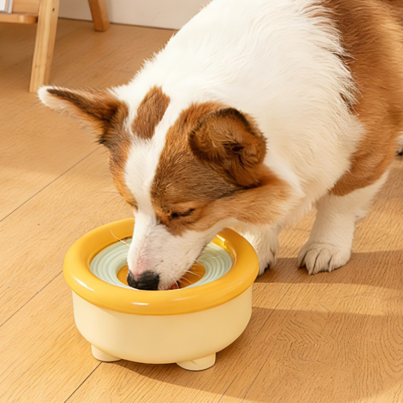 Anti-Splash Floating Pet Water Bowl, 1500ml Large Capacity, Tip-Proof and Chin-Dry Design - Blue V1265-AU-105-LAN