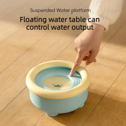 Anti-Splash Floating Pet Water Bowl, 1500ml Large Capacity, Tip-Proof and Chin-Dry Design - Blue V1265-AU-105-LAN