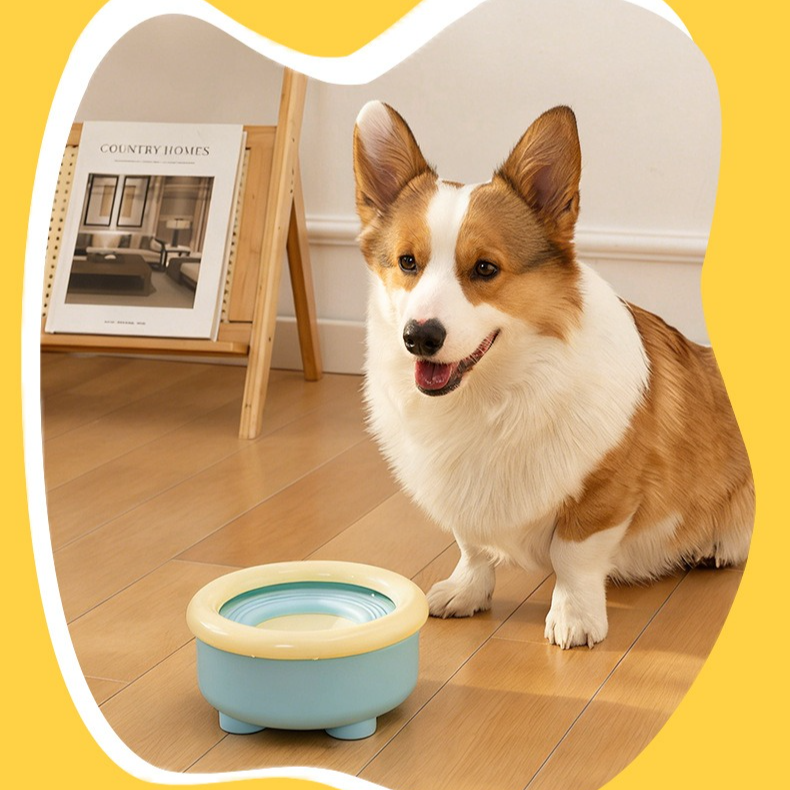 Anti-Splash Floating Pet Water Bowl, 1500ml Large Capacity, Tip-Proof and Chin-Dry Design - Blue V1265-AU-105-LAN
