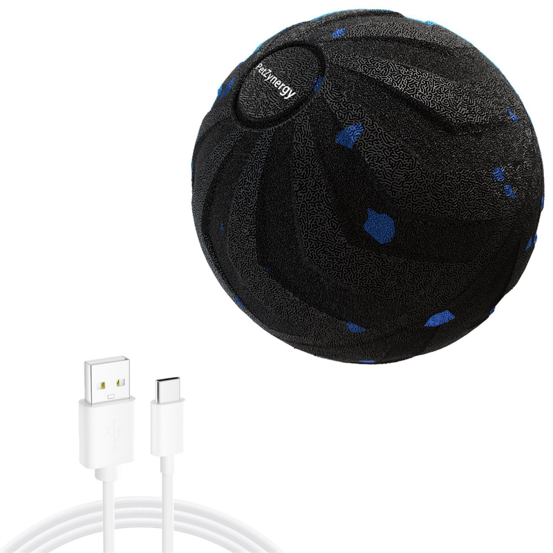 Smart Interactive Dog Toy Ball, Auto-Bouncing and Spinning, E-TPU Bite-Resistant and Rechargeable - Black V1265-AU-106-HEI