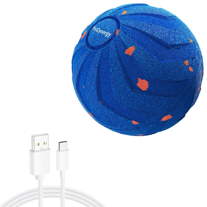Smart Interactive Dog Toy Ball, Auto-Bouncing and Spinning, E-TPU Bite-Resistant and Rechargeable - Blue V1265-AU-106-LAN