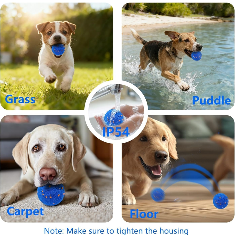 Smart Interactive Dog Toy Ball, Auto-Bouncing and Spinning, E-TPU Bite-Resistant and Rechargeable - Blue V1265-AU-106-LAN