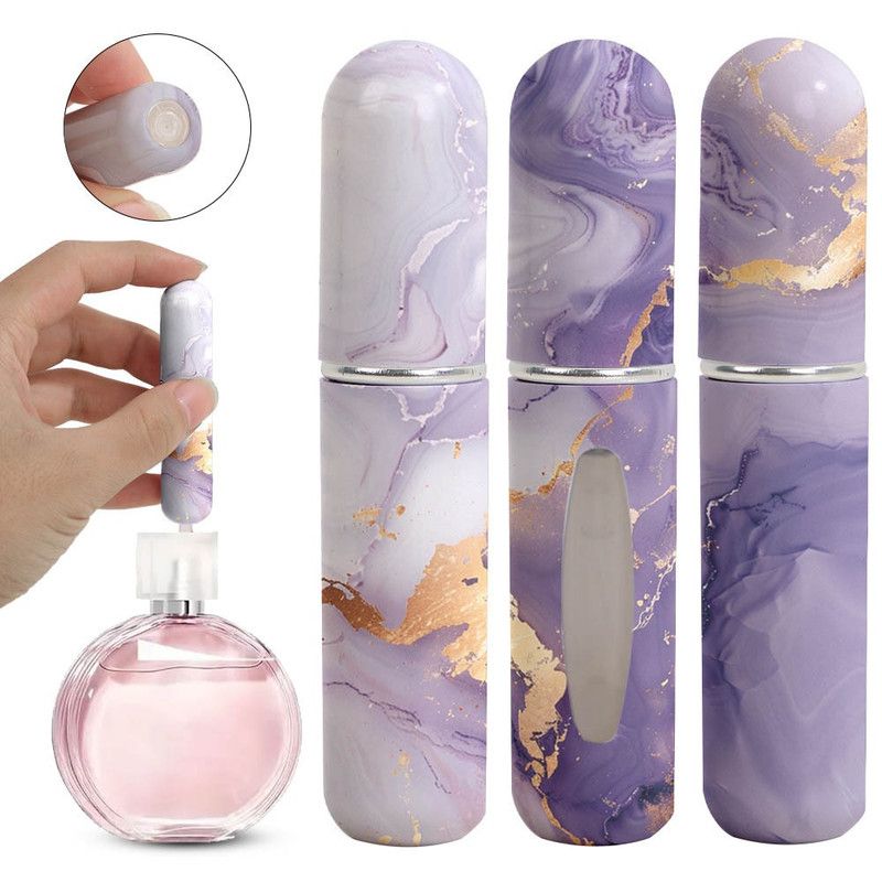3-Pack - 5ml Portable Perfume Sample Bottles, Bottom-Fill Leak-Proof Travel Spray Bottles - Purple V1265-AU-116-ZI