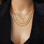 Bohemian-Style Three-Tier Turquoise Necklace with 18K Gold-Plated Titanium Collar Chain V1265-AU-121-JIN