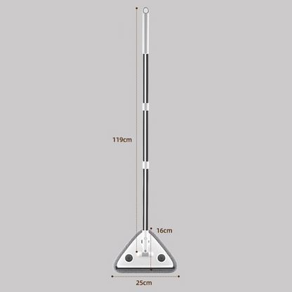Telescopic Triangle Cleaning Mop with Squeegee, 2-in-1 Window Cleaner with 2 Replacement Pads V1265-AU-129-HUI
