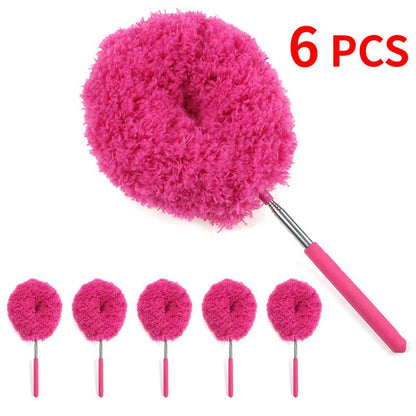 6-Pack, Telescopic Microfiber Duster with Extendable Handle, for High Ceiling & Fan Cleaning - Red V1265-AU-131-HONG-6