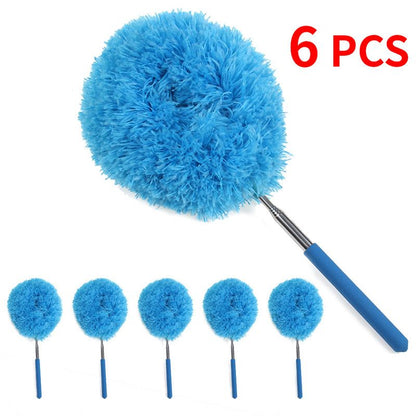 6-Pack, Telescopic Microfiber Duster with Extendable Handle, for High Ceilings & Fan Cleaning - Blue V1265-AU-131-LAN-6