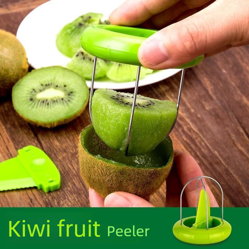 4-Pack - Multi-Function Kiwi Peeler: The Ultimate Home Fruit Peeler and Scooper, Kitchen Tool - Green V1265-AU-132-LV-4
