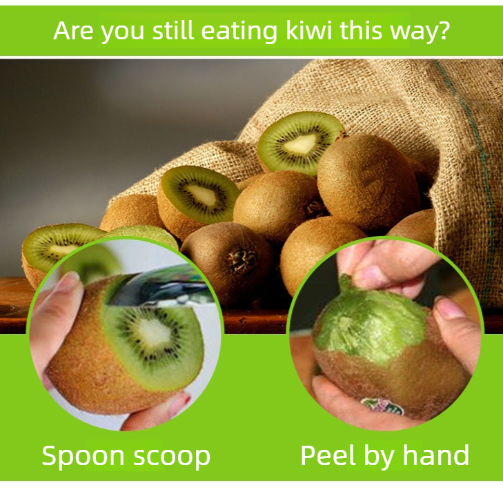 4-Pack - Multi-Function Kiwi Peeler: The Ultimate Home Fruit Peeler and Scooper, Kitchen Tool - Green V1265-AU-132-LV-4