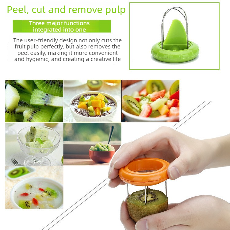 4-Pack - Multi-Function Kiwi Peeler: The Ultimate Home Fruit Peeler and Scooper, Kitchen Tool - Green V1265-AU-132-LV-4
