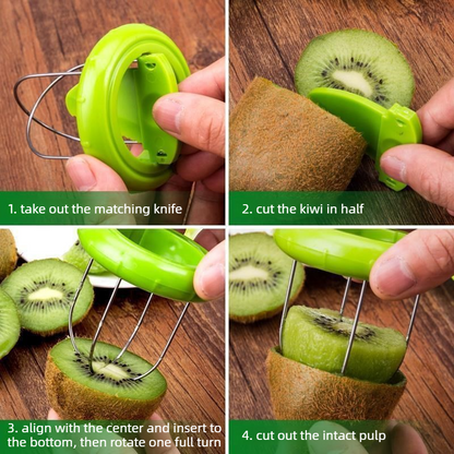 4-Pack - Multi-Function Kiwi Peeler: The Ultimate Home Fruit Peeler and Scooper, Kitchen Tool - Green V1265-AU-132-LV-4