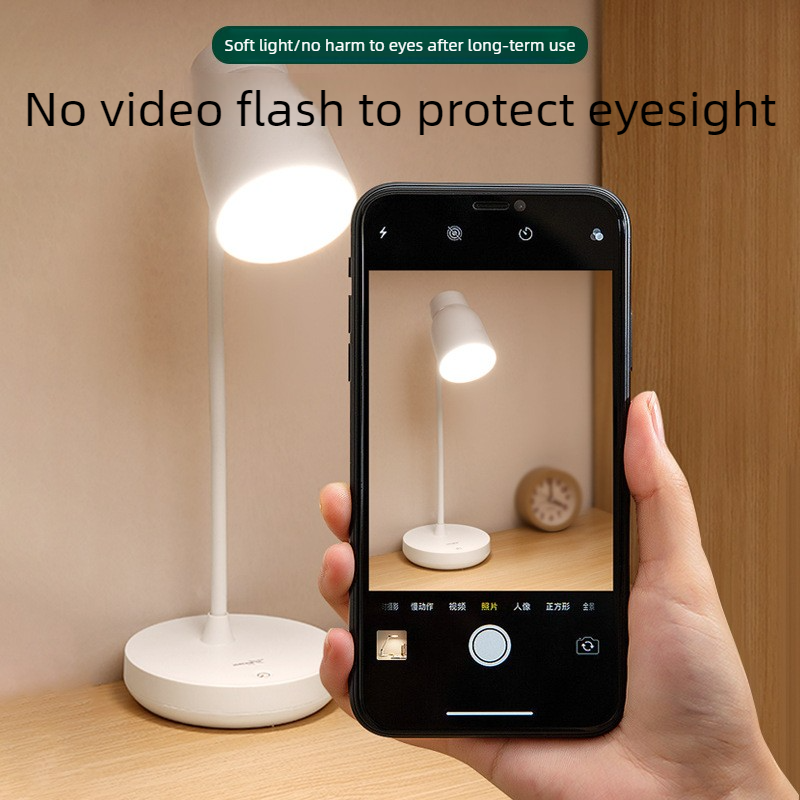 White Dimmable LED Night Light, Flicker-Free and Blue Light-Free, Cordless and Plug-in Dual-Purpose Desk Lamp V1265-AU-134-BAI