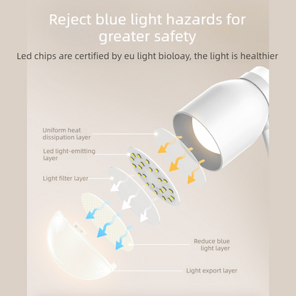 White Dimmable LED Night Light, Flicker-Free and Blue Light-Free, Cordless and Plug-in Dual-Purpose Desk Lamp V1265-AU-134-BAI