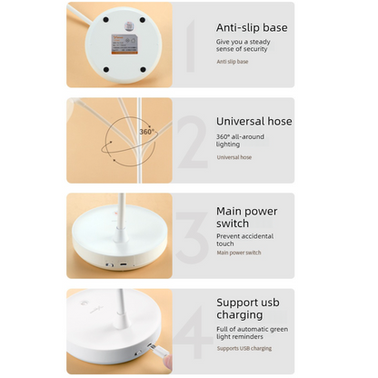 White Dimmable LED Night Light, Flicker-Free and Blue Light-Free, Cordless and Plug-in Dual-Purpose Desk Lamp V1265-AU-134-BAI