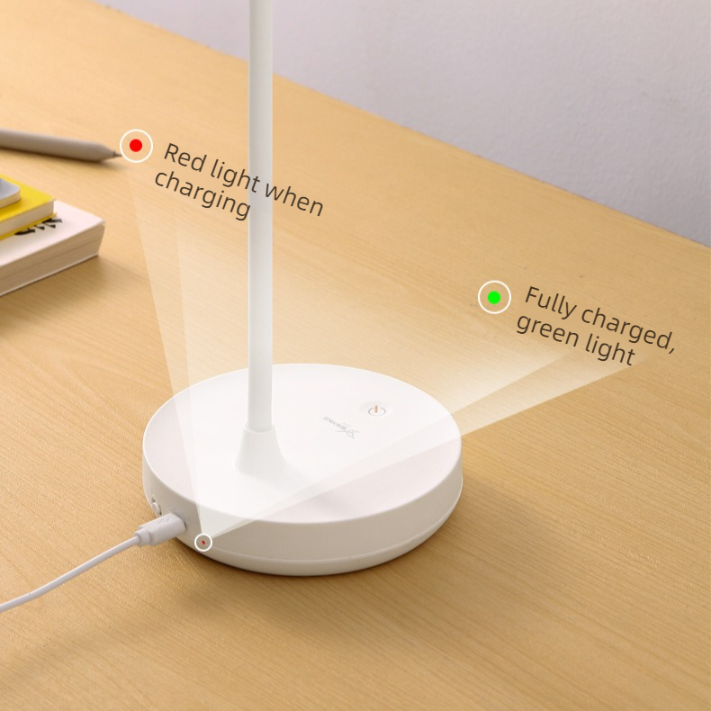 White Dimmable LED Night Light, Flicker-Free and Blue Light-Free, Cordless and Plug-in Dual-Purpose Desk Lamp V1265-AU-134-BAI