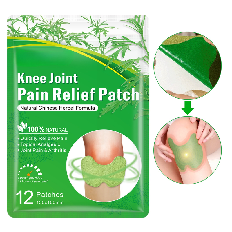 Mugwort Knee Joint Patches: Herbal Warm Compress Patches for Chronic Knee Pain and Relief from Cold Exposure V1265-AU-142-XI-4