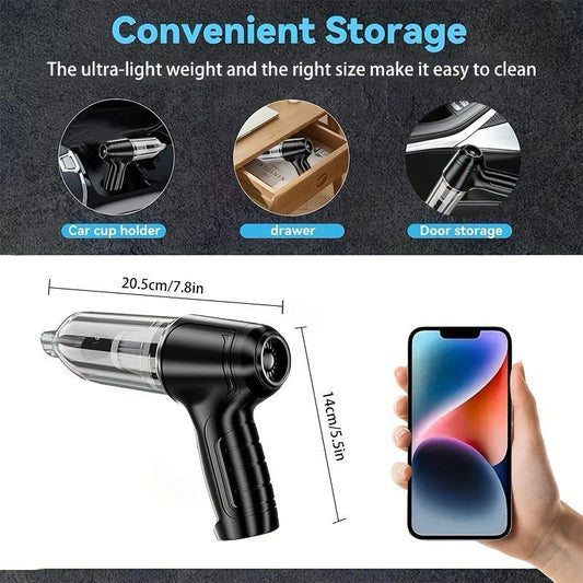 3-in-1 Cordless Handheld Vacuum Cleaner, Multifunction Car and Home Blower and Vacuum for Pet Hair, Window, V1265-AU-148-HEI