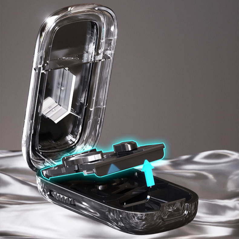 2-in-1 Pill Cutter with Storage Case, 1/2 & 1/3 Equal Parts Adjustable Tablet Splitter, Portable Travel V1265-AU-151-LAN
