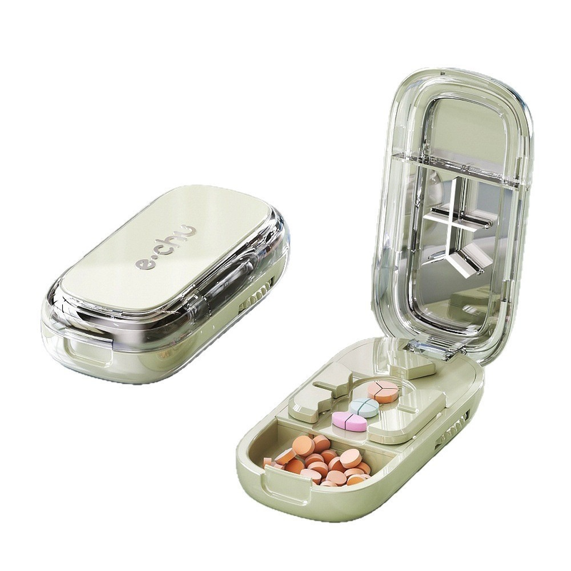 3-in-1 Pill Cutter with Storage Box, 2/3/4 Equal Parts Adjustable Tablet Splitter, Portable Travel Medicine V1265-AU-152-LV