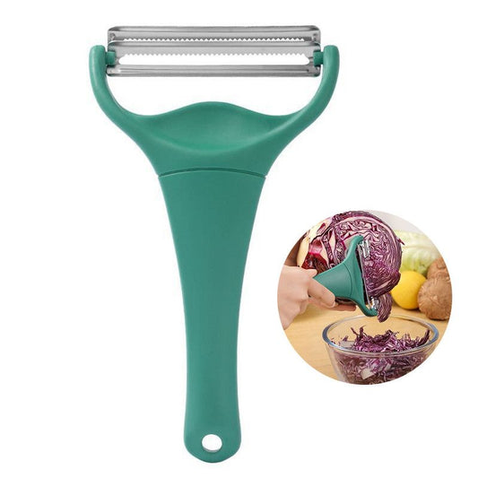 Dual Blade Vegetable Peeler & Cabbage Shredder, 2 in 1 Stainless Steel Julienne Slicer for Cabbage, Carrot, V1265-AU-158-LV-1