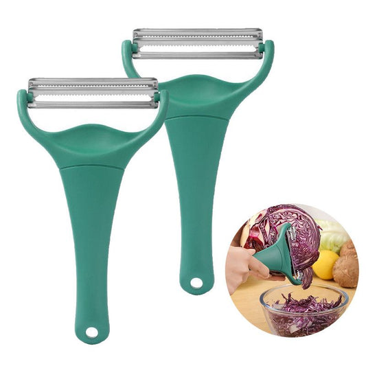 2-Piece Set - Dual Blade Vegetable Peeler & Cabbage Shredder, 2-in-1 Stainless Steel Julienne Slicer for V1265-AU-158-LV-2