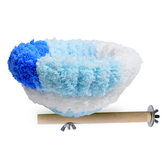 2-in-1 Parrot Perch Warm Bed Nest, Coral Fleece Hanging Bird Cage Sleeping Hut for Budgies, Cockatiels, V1265-AU-165-LAN