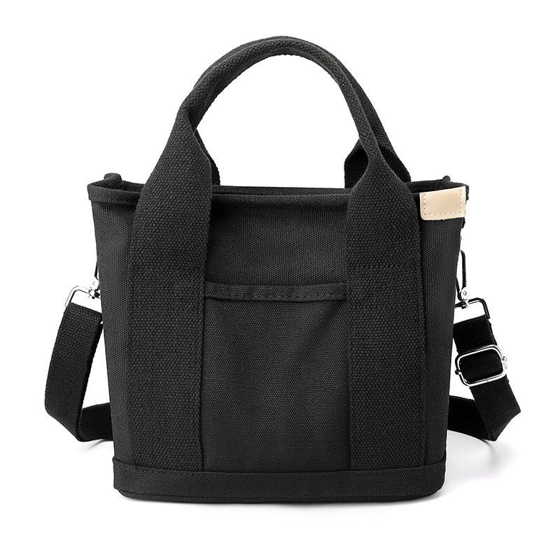 Multi-Compartment Canvas Tote Bag, 3-Way Handheld, Crossbody, and Shoulder Bag with Adjustable Strap for V1265-AU-167-HEI