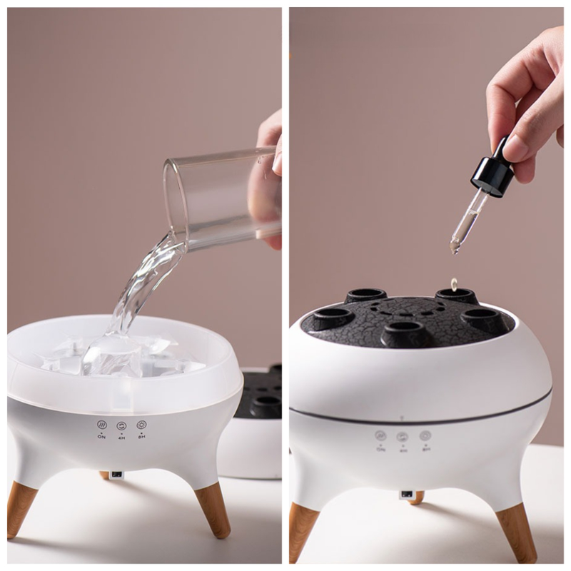 Jellyfish Smoke Ring Aroma Diffuser Humidifier, 7 Color Crack Night Light, Remote Control Timer Essential Oil V1265-AU-168-BAI