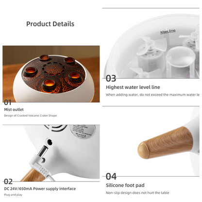 Jellyfish Smoke Ring Aroma Diffuser Humidifier, 7 Color Crack Night Light, Remote Control Timer Essential Oil V1265-AU-168-BAI