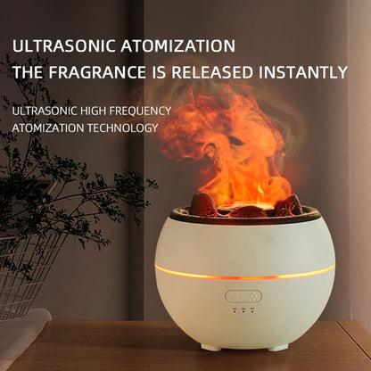 Volcano Flame Aroma Diffuser and Humidifier, 7-Color Changing Lava Fire Essential Oil Diffuser with Timer, V1265-AU-169-BAI