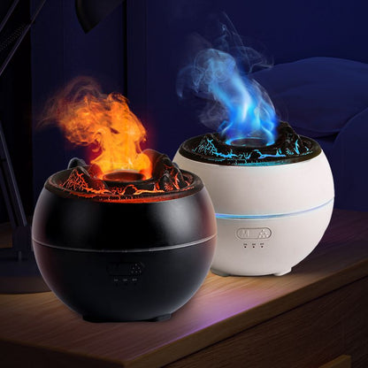 Volcano Flame Aroma Diffuser and Humidifier, 7-Color Changing Lava Fire Essential Oil Diffuser with Timer, V1265-AU-169-HEI