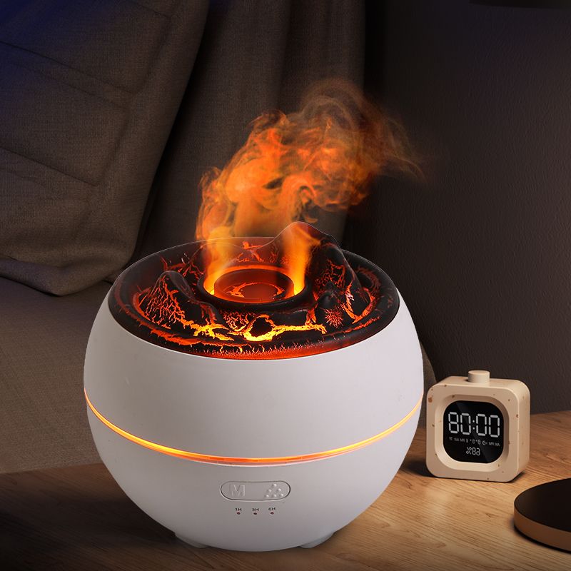 Volcano Flame Aroma Diffuser and Humidifier, 7-Color Changing Lava Fire Essential Oil Diffuser with Timer, V1265-AU-169-HEI