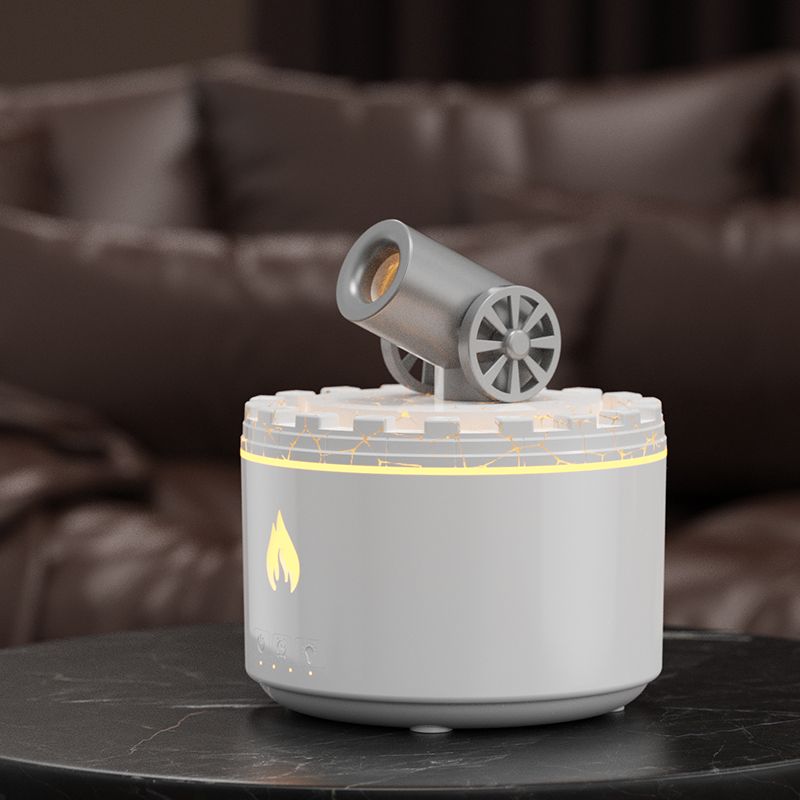 Cannon-Shaped Smoke Ring Aroma Diffuser and Humidifier, 2 Mist Modes, RGB Color-Changing Lava Lamp Essential V1265-AU-171-BAIYIN