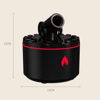 Cannon-Shaped Smoke Ring Aroma Diffuser and Humidifier, 2 Mist Modes, RGB Color-Changing Lava Lamp Essential V1265-AU-171-BAIYIN