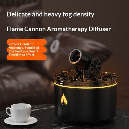 Cannon-Shaped Smoke Ring Aroma Diffuser and Humidifier, 2 Mist Modes, RGB Color-Changing Lava Lamp Essential V1265-AU-171-HEI