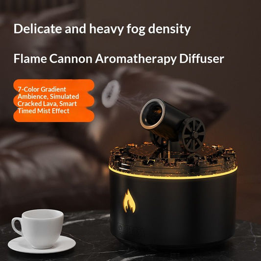 Cannon-Shaped Smoke Ring Aroma Diffuser and Humidifier, 2 Mist Modes, RGB Color-Changing Lava Lamp Essential V1265-AU-171-HEIJIN