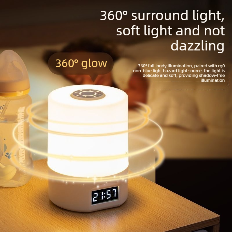 Remote Control Touch Bedside Night Light with Digital Clock, 3 Color Temperature & Dimmable LED Table V1265-AU-174-BAI