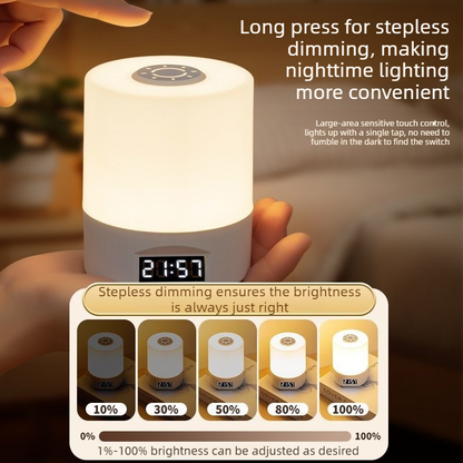 Remote Control Touch Bedside Night Light with Digital Clock, 3 Color Temperature & Dimmable LED Table V1265-AU-174-BAI