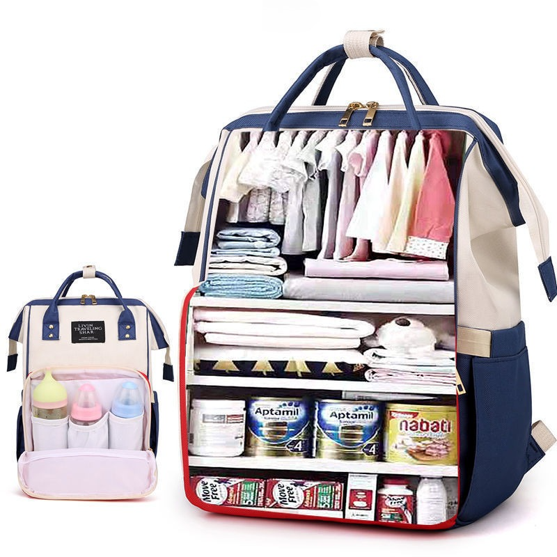 Large Capacity Dry/Wet Separate Nylon Backpack, Multifunctional Portable, Multi-Pocket Baby Diaper Bag V1265-AU-175-HUI