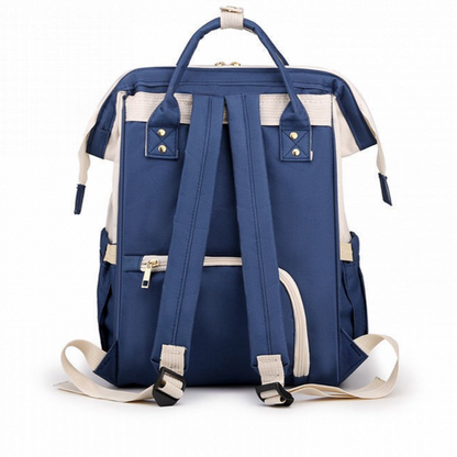 Large Capacity Dry/Wet Separate Nylon Backpack, Multifunctional Portable, Multi-Pocket Baby Diaper Bag Handbag - Blue
