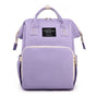 Large Capacity Dry/Wet Separate Nylon Backpack, Multifunctional Portable, Multi-Pocket Baby Diaper Bag Handbag - Light Purple