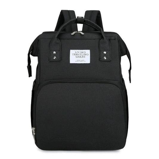 Convertible Baby Bed Diaper Backpack, Waterproof Oxford Multifunction Mommy Bag, 3-Way Hand/Shoulder/Backpack V1265-AU-176-HEI