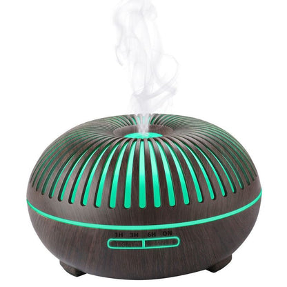 550ML Wood-Grain Aroma Diffuser and Humidifier with Bluetooth Speaker, 7-Color LED Night Light, Remote V1265-AU-177-SHENMU