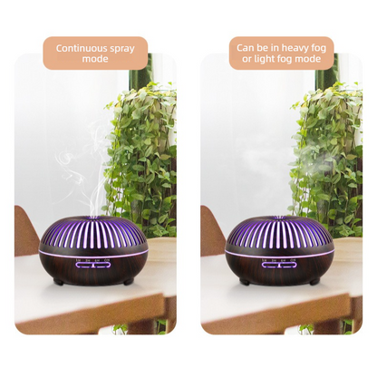550ML Wood-Grain Aroma Diffuser and Humidifier with Bluetooth Speaker, 7-Color LED Night Light, Remote V1265-AU-177-SHENMU